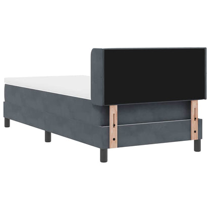 Letto a molle con testiera Grigio scuro 200 x 100 cm Poliestere