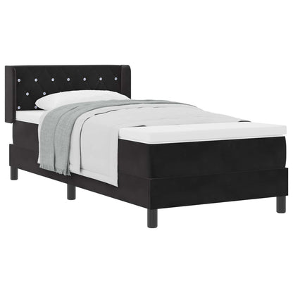 Letto a molle con testiera Nero 200 x 100 cm Velluto | homemem39