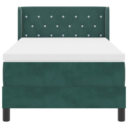 Letto a molle con testiera Verde Scuro 200 x 100 cm Velluto | homemem39