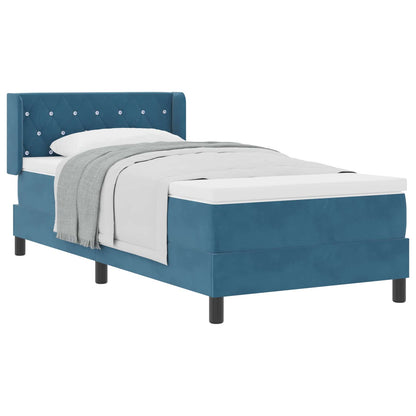Letto a molle con testiera Blu Scuro 200 x 100 cm Velluto | homemem39