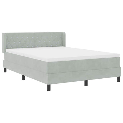 Letto a molle con testiera Grigio chiaro 190 x 140 cm Velluto | homemem39