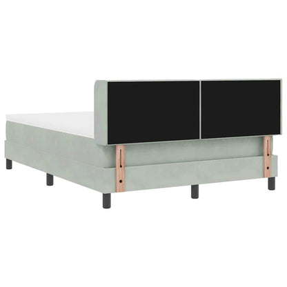 Letto a molle con testiera Grigio chiaro 190 x 140 cm Velluto | homemem39