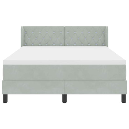 Letto a molle Grigio chiaro 190 x 140 cm Poliestere
