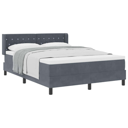Letto a molle con testiera Grigio scuro 190 x 140 cm Velluto | homemem39