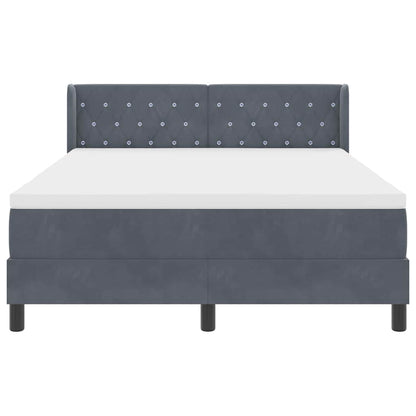 Letto a molle con testiera Grigio scuro 190 x 140 cm Velluto | homemem39