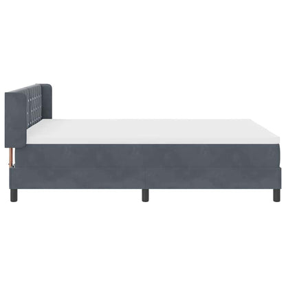 Letto a molle con testiera Grigio scuro 190 x 140 cm Velluto | homemem39