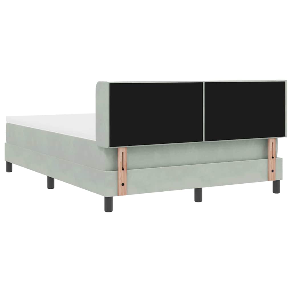 Letto a molle con testiera Grigio chiaro 200 x 140 cm Velluto | homemem39