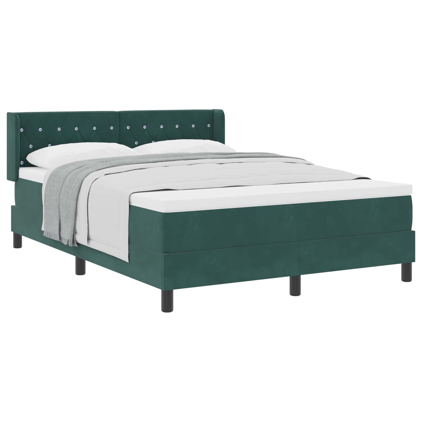 Letto a molle con testiera Verde Scuro 200 x 140 cm Velluto | homemem39