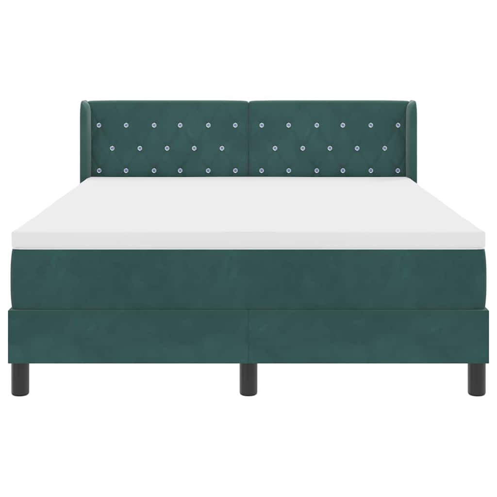 Letto a molle con testiera Verde Scuro 200 x 140 cm Velluto | homemem39