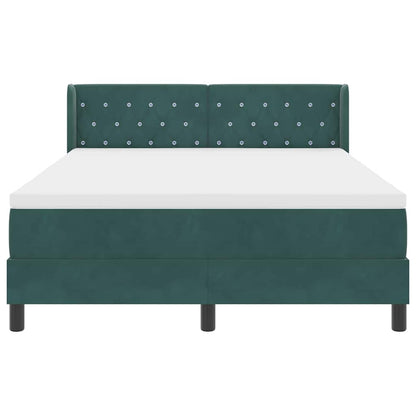 Letto a molle con testiera Verde Scuro 200 x 140 cm Velluto | homemem39
