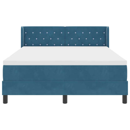 Letto a molle con testiera Blu Scuro 200 x 140 cm Velluto | homemem39