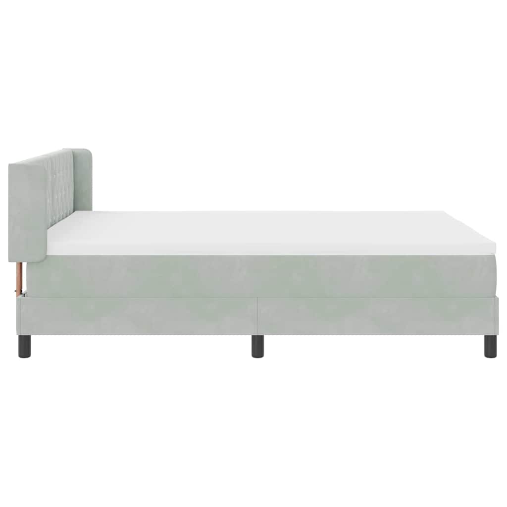 Letto a molle con testiera Grigio chiaro 200 x 160 cm Velluto | homemem39
