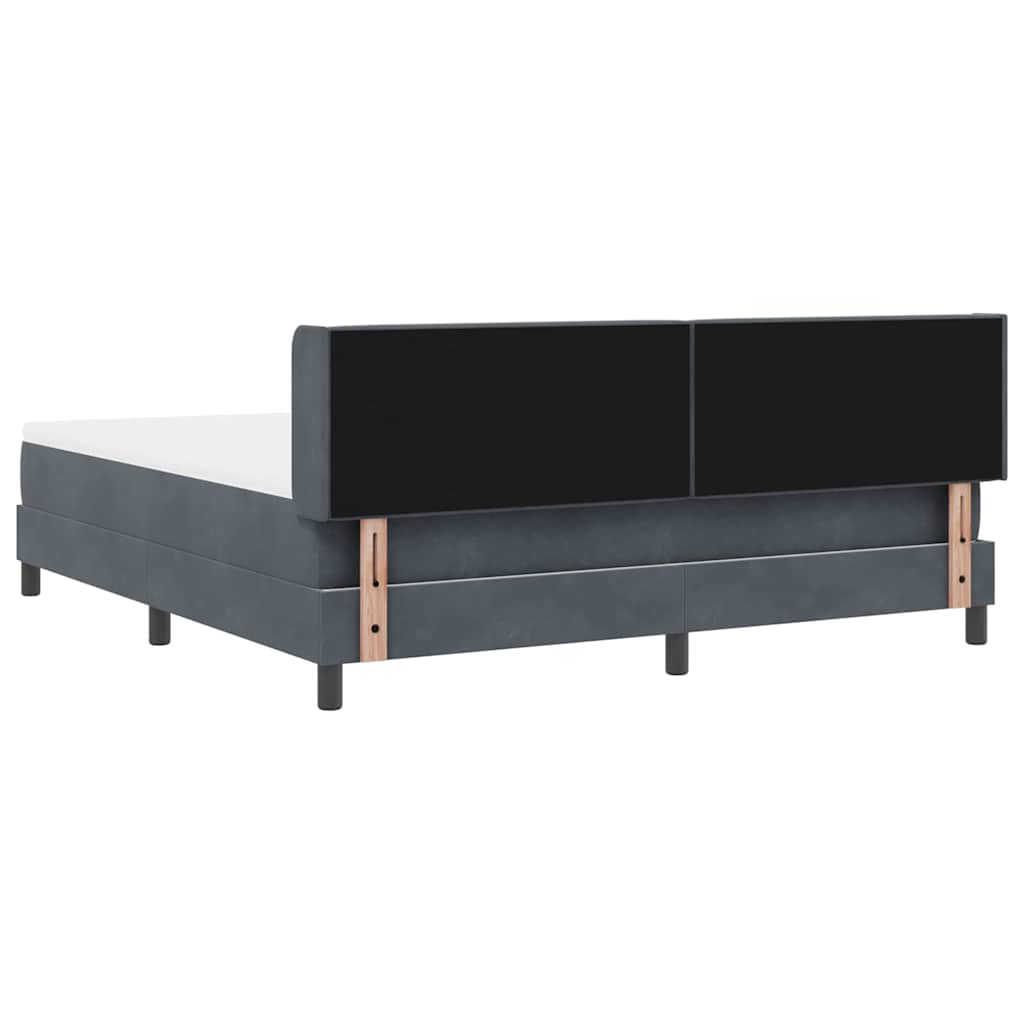 Letto a molle con testiera Grigio scuro 200 x 180 cm Velluto | homemem39