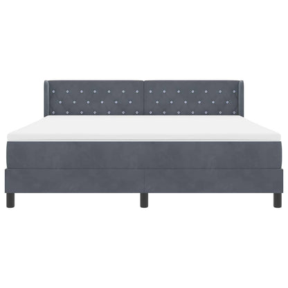 Letto a molle con testiera Grigio scuro 200 x 180 cm Velluto | homemem39