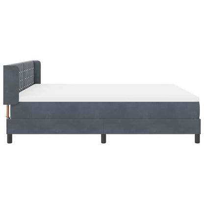 Letto a molle con testiera Grigio scuro 200 x 180 cm Velluto | homemem39