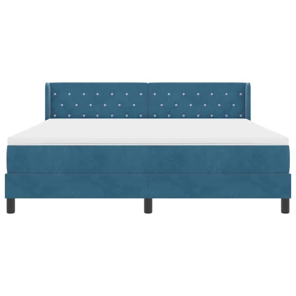 Letto a molle con testiera Blu Scuro 200 x 180 cm Velluto | homemem39