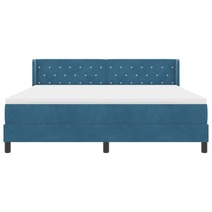 Letto a molle con testiera Blu Scuro 200 x 180 cm Velluto | homemem39