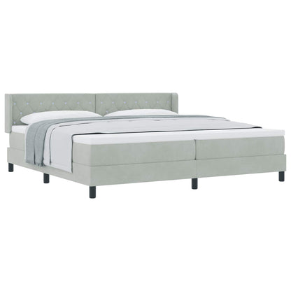 Letto a molle Grigio chiaro 200 x 200 cm Poliestere