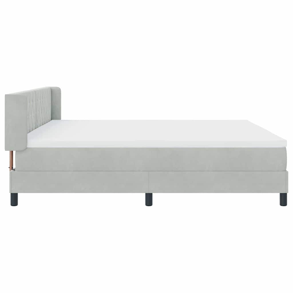 Letto a molle con testiera Grigio chiaro 200 x 200 cm Velluto | homemem39