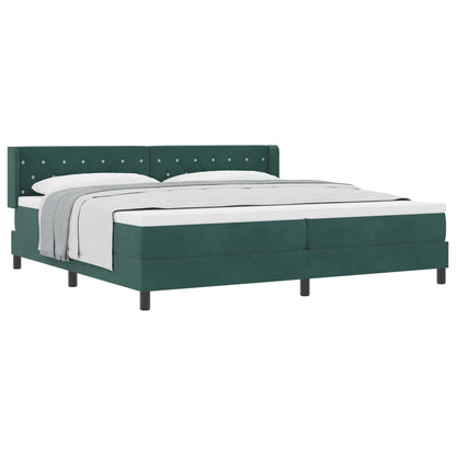 Letto a molle con testiera Verde Scuro 200 x 200 cm Velluto | homemem39