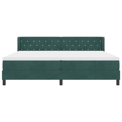 Letto a molle con testiera Verde Scuro 200 x 200 cm Velluto | homemem39