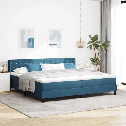 Letto a molle con testiera Blu Scuro 200 x 200 cm Velluto | homemem39