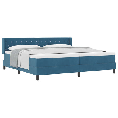 Letto a molle con testiera Blu Scuro 200 x 200 cm Velluto | homemem39