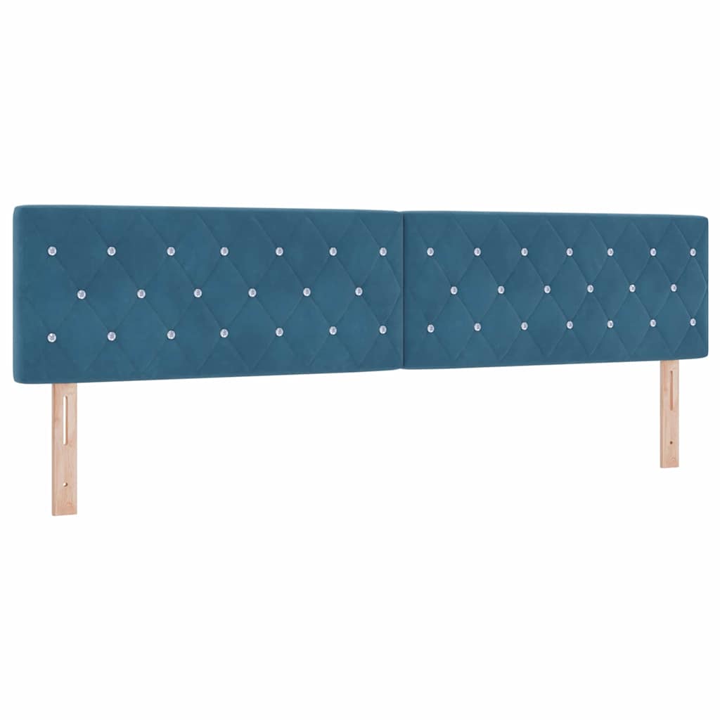 Letto a molle con testiera Blu Scuro 200 x 200 cm Velluto | homemem39