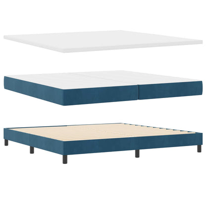 Letto a molle con testiera Blu Scuro 200 x 200 cm Velluto | homemem39