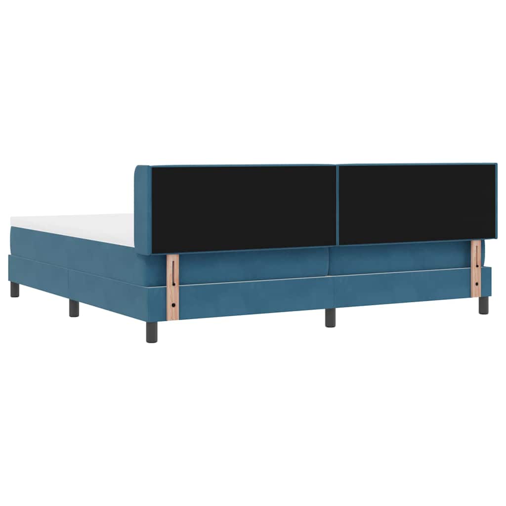 Letto a molle con testiera Blu Scuro 200 x 200 cm Velluto | homemem39