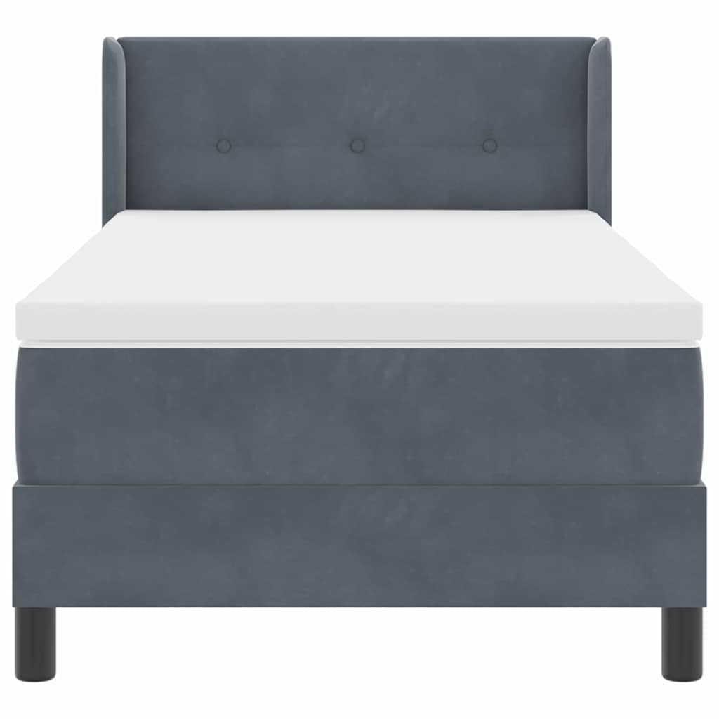 Letto a molle con materasso Grigio scuro 200 x 80 cm Poliestere