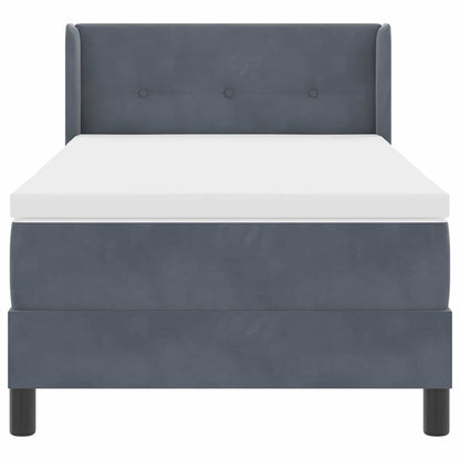 Letto a molle con materasso Grigio scuro 200 x 80 cm Poliestere
