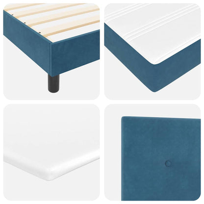 Letto a molle con testiera Blu Scuro 200 x 80 cm Velluto | homemem39