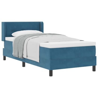 Letto a molle con testiera Blu Scuro 200 x 80 cm Velluto