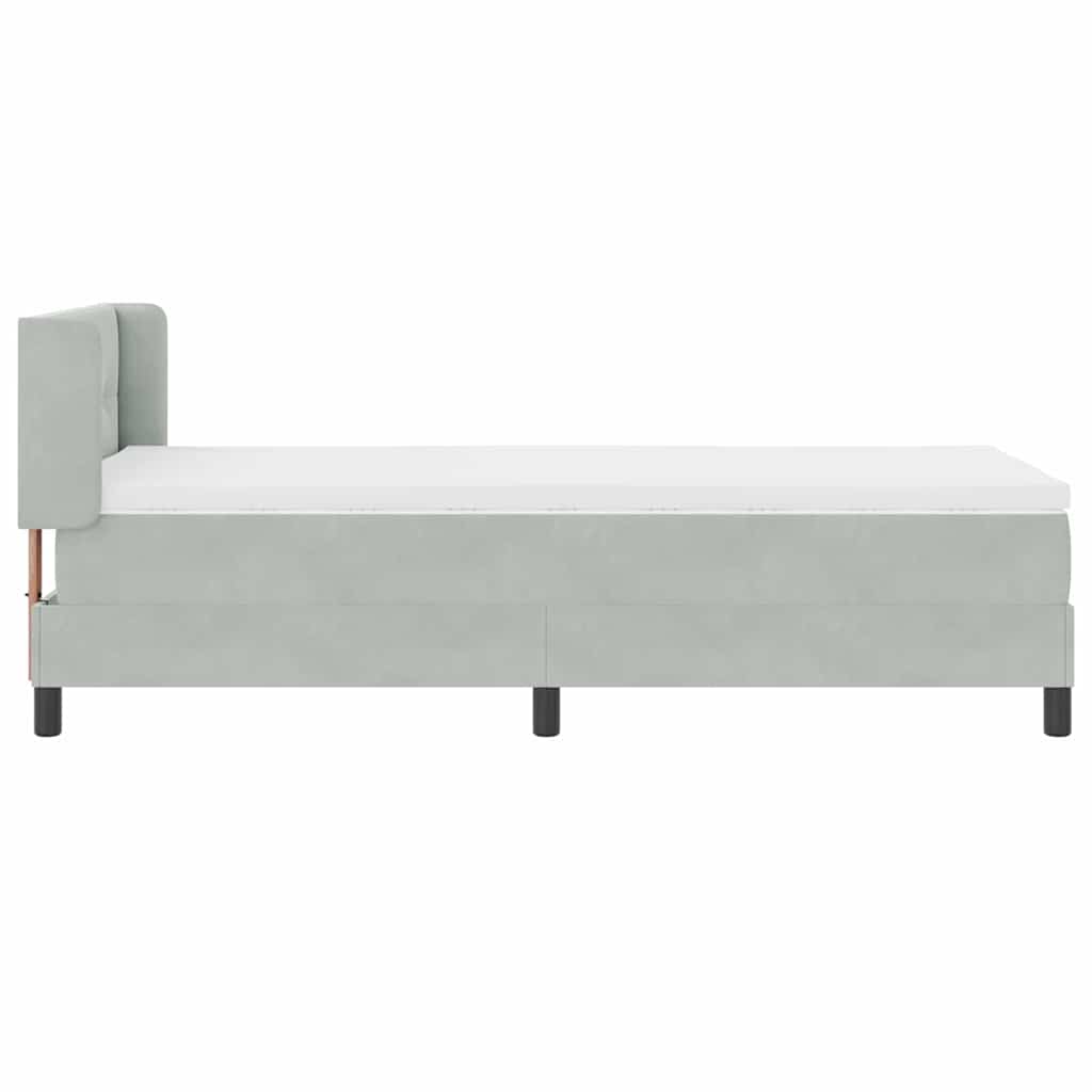 Letto a molle con testiera Grigio chiaro 190 x 90 cm Velluto | homemem39