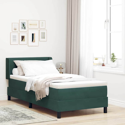 Letto a molle con testiera Verde Scuro 190 x 90 cm Velluto | homemem39
