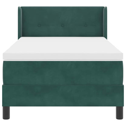 Letto a molle con materasso Verde Scuro 190 x 90 cm Poliestere