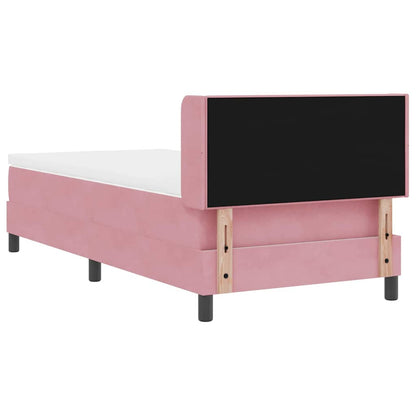 Letto a molle con testiera Rosa 190 x 90 cm Velluto | homemem39