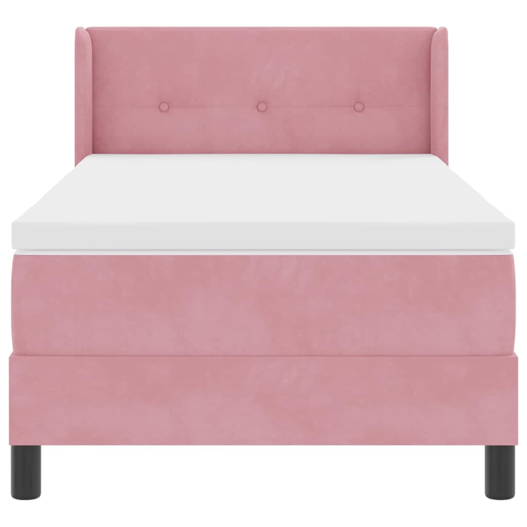 Letto a molle con testiera Rosa 190 x 90 cm Velluto | homemem39
