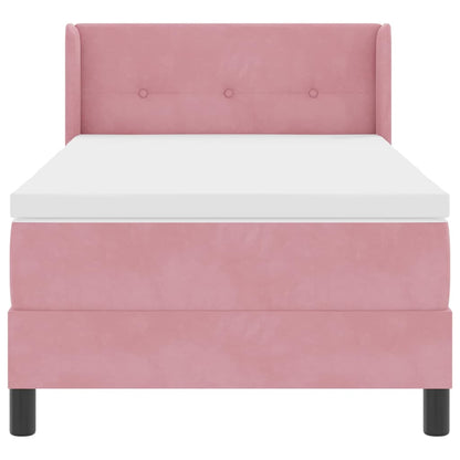 Letto a molle con testiera Rosa 190 x 90 cm Velluto | homemem39