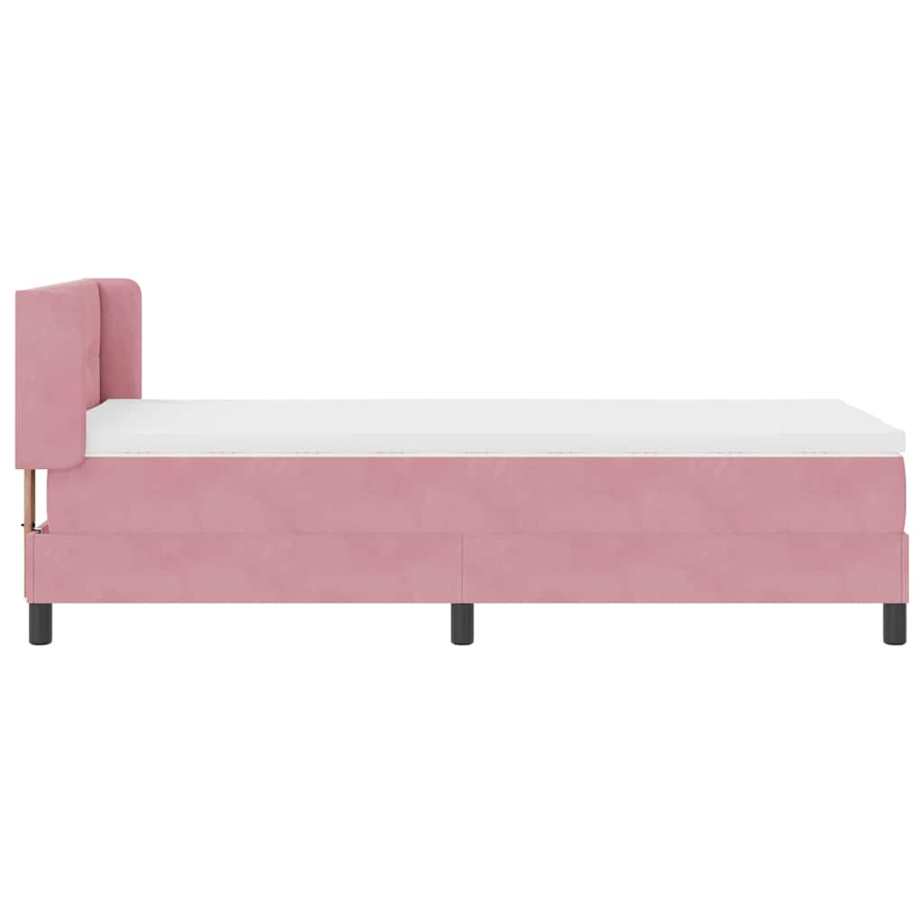 Letto a molle con testiera Rosa 190 x 90 cm Velluto | homemem39