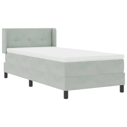 Letto a molle con testiera Grigio chiaro 200 x 90 cm Velluto | homemem39
