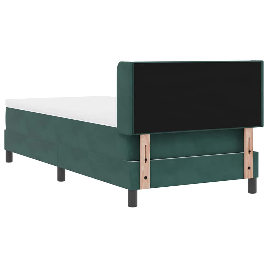 Letto a molle con testiera Verde Scuro 200 x 90 cm Velluto | homemem39