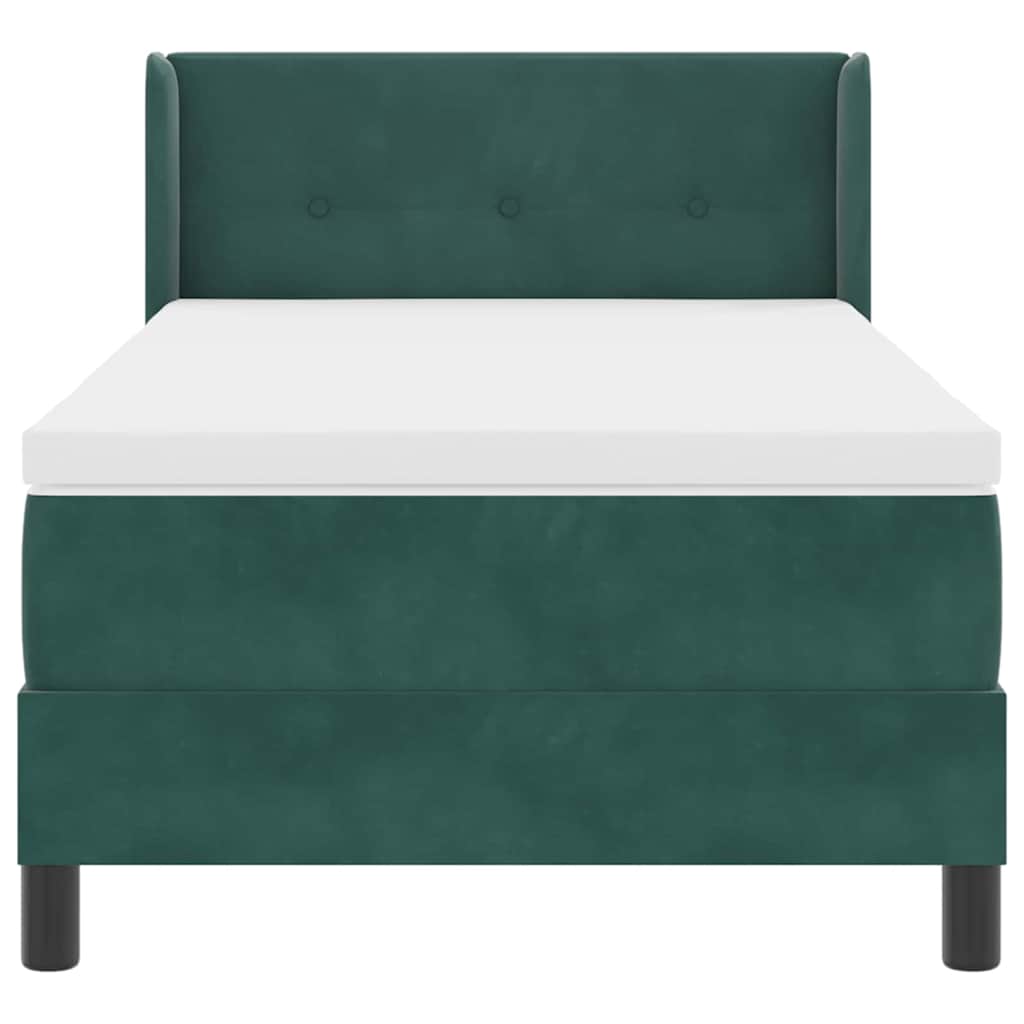Letto a molle con testiera Verde Scuro 200 x 90 cm Velluto | homemem39