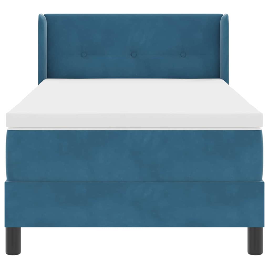Letto a molle con testiera Blu Scuro 200 x 90 cm Velluto | homemem39