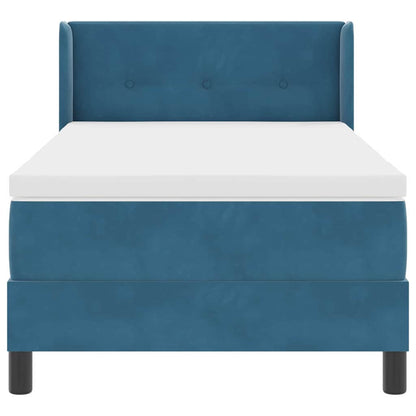 Letto a molle con testiera Blu Scuro 200 x 90 cm Velluto | homemem39