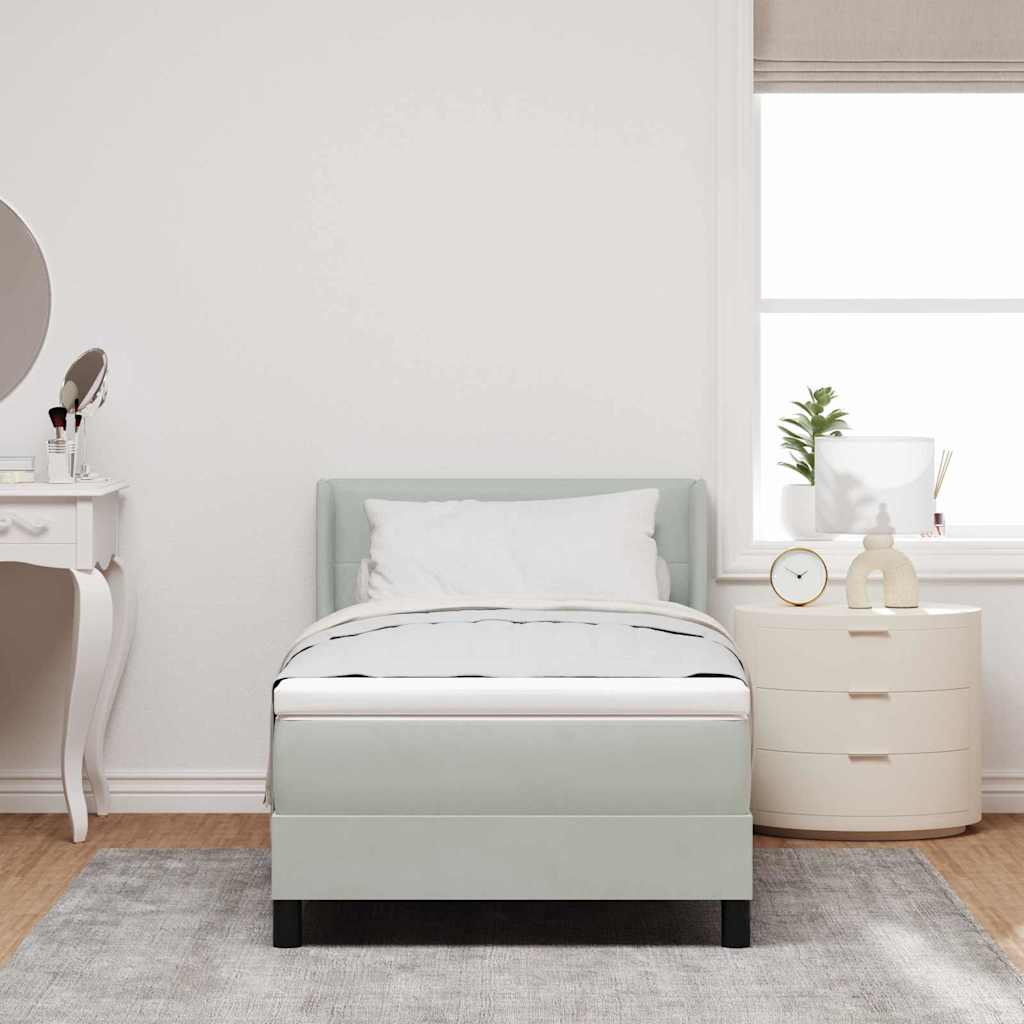 Letto a molle con testiera Grigio chiaro 200 x 100 cm Velluto | homemem39