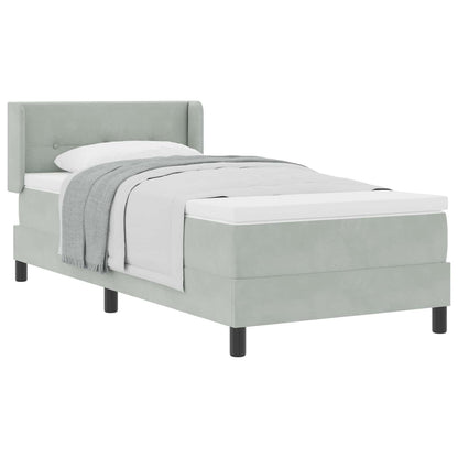 Letto a molle con testiera Grigio chiaro 200 x 100 cm Velluto | homemem39