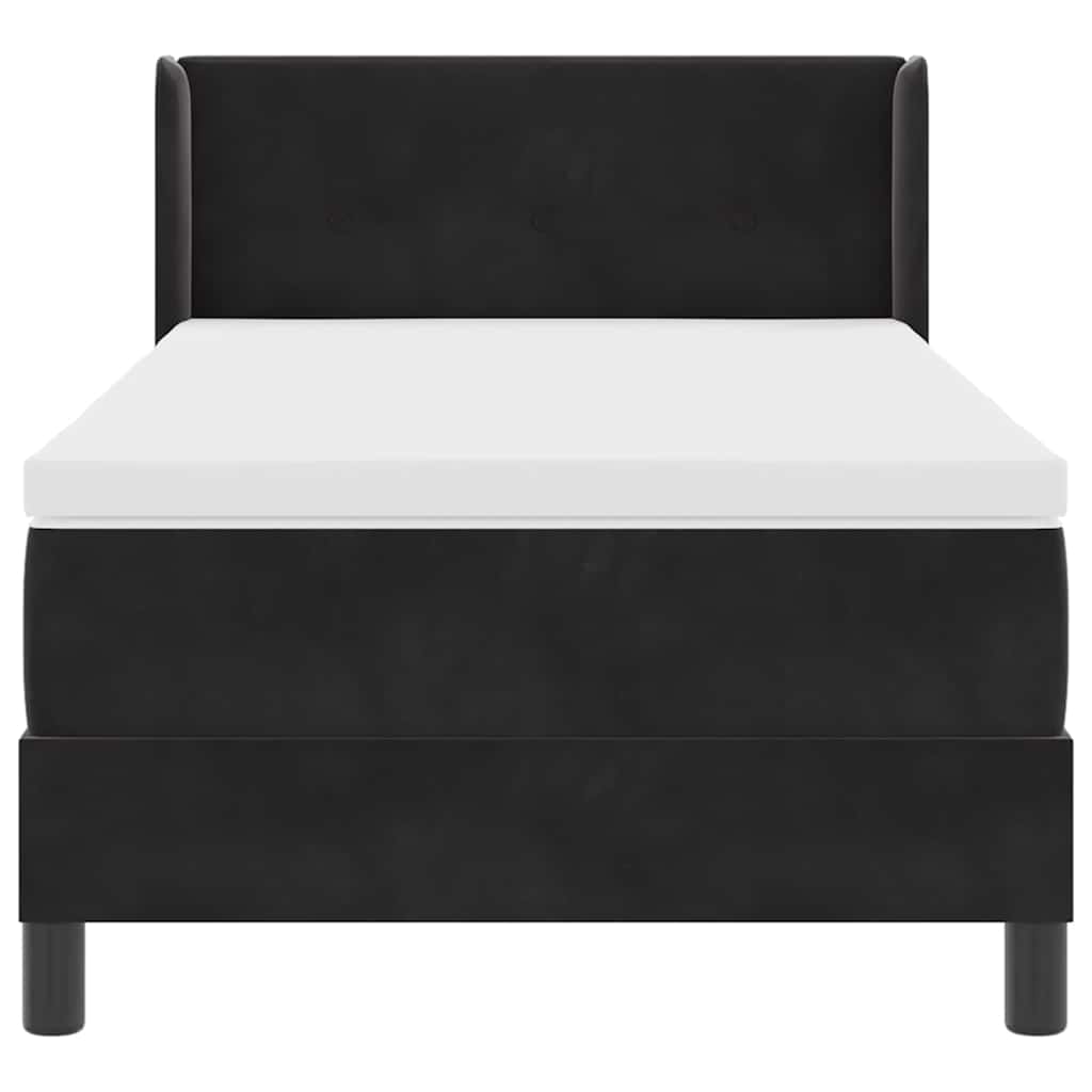 Letto a molle con testiera Nero 200 x 100 cm Velluto | homemem39