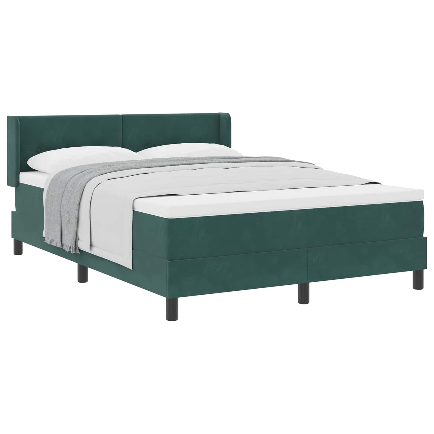 Letto a molle con materasso Verde Scuro 190 x 140 cm Poliestere